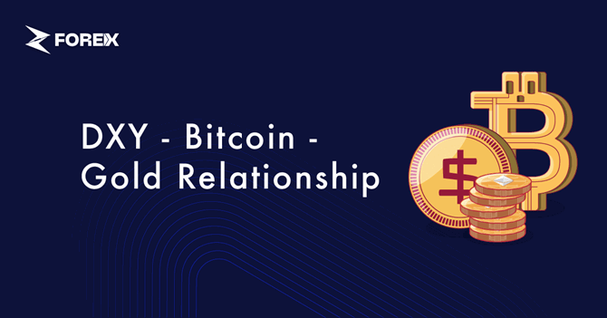 Relación entre el DXY, el bitcoin y el oro